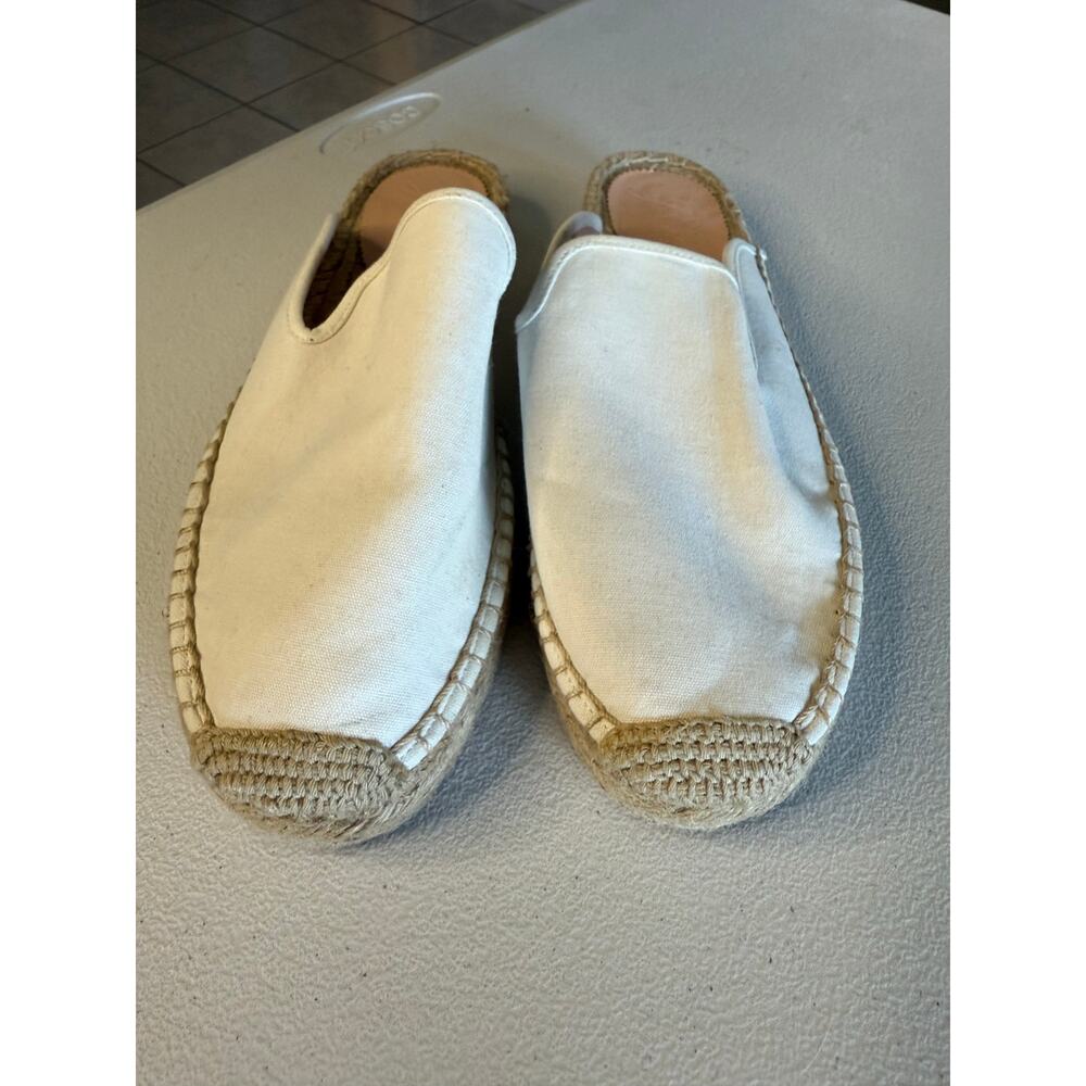 J Crew Canvas Espadrille Slipon Ivory Mule Size 10 - Picture 3 of 5